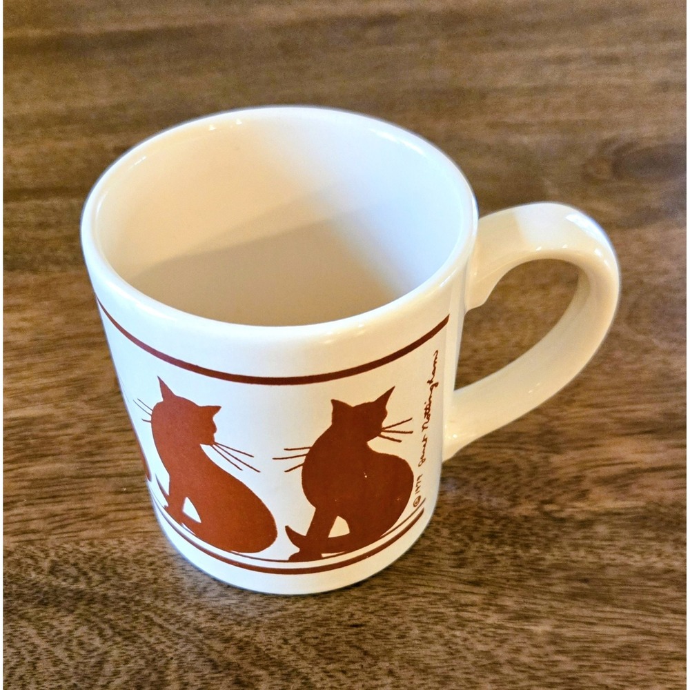 Vintage 1979 Janet Nottingham Cat Coffee Mug Ceramic Grindley England - RARE